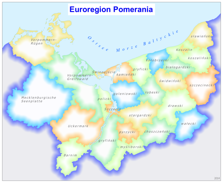 mapa Euroregionu Pomerania
